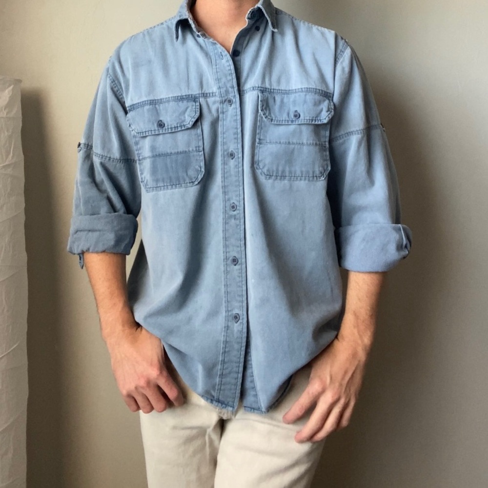 Faded Glory Vintage Denim Button-Down